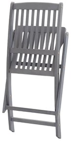 Cadeiras de exterior dobráveis 8pcs c/ almofadões acácia maciça