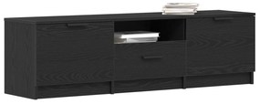 Armário de TV vidaXL - Carvalho Preto - 140x35x40 cm - Feito de Madeir