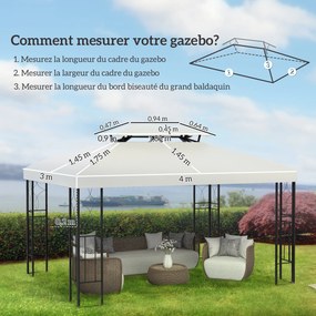 Cobertura de substituição para Tenda 3 x 4 m (NÃO INCLUIDA) creme
