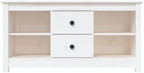 Móvel de TV 103x36,5x52 cm madeira de pinho maciça branco