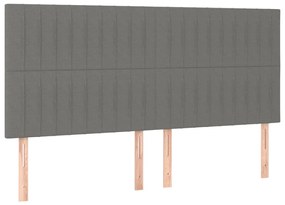 Estrutura de cama sem colchão 200x200 cm tecido cinzento-escuro