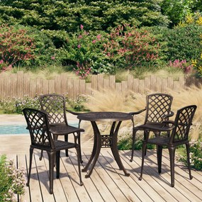 vidaXL 5 pcs conjunto de bistrô alumínio fundido bronze