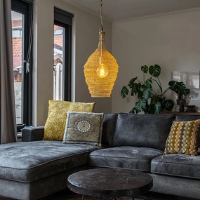 Candeeiro de suspensão oriental dourado 30 cm - Nidum