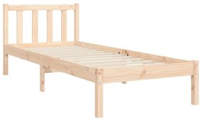 Estrutura de cama com cabeceira 90x200 cm madeira maciça