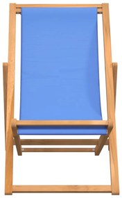 Cadeira de pátio em teca 56x105x96 cm azul