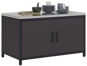 Armário de Armazenamento para Cozinha Preto 60 x 50 x 92 cm Aço