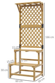 Suporte para Plantas de Madeira com Treliça Suporte para Vasos de 2 Ní