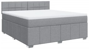 Cama com molas/colchão 180x200 cm tecido cinzento-claro