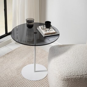 Mesa Lateral Chill-Out – Branco e Cinzento Escuro – 50cmx50cmx50cm