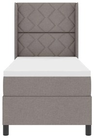 Cama com Estrado e Colchão Taupe 80x200 cm Tecido