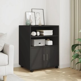 vidaXL Móvel com rodas 60x48x81 cm derivados de madeira preto