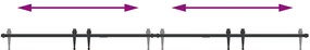 Kit para armário deslizante aço carbono 244 cm