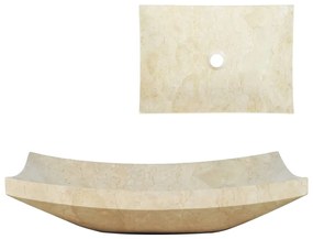 vidaXL Lavatório 50x35x12 cm mármore cor creme