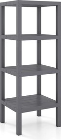 Estante de plástico cozinha com 4 níveis 38 x 32,5 x 99 cm, estante organizadora estreita e multifuncional, montagem sem ferramentas, para casa de ban