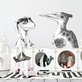 Autocolantes de parede para meninos - Velociraptor e Pterodáctilo