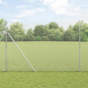 vidaXL Cerca Hexagonal com 7 Postes 1,5x25 m em Aço Prateado
