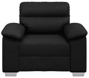 Poltrona couro artificial 60 cm preto