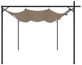 Pérgola com toldo retrátil 395x292x230 cm cor cinza-acastanhado