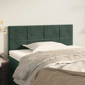 Cabeceira de cama veludo 100x5x78/88 cm verde-escuro