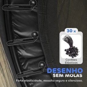 Trampolim para Crianças com Rede de Segurança e Estrutura de Aço para Interiores e Exteriores Carga 50kg Ø140x190 cm Preto