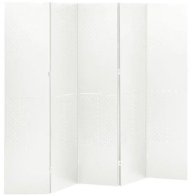 vidaXL Divisória de quarto com 5 painéis aço 200x180 cm branco