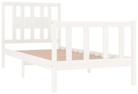 Estrutura cama de solteiro 90x190 cm madeira maciça branco