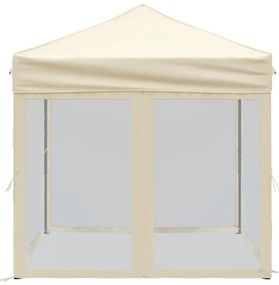 Tenda para festas dobrável com paredes laterais 2x2 m creme