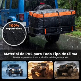 Organizador de porta-bagagens para carro, 146 x 61 x 51 cm, dobrável, tecido impermeável, com correias de fixação, saco de carga, porta-bagagens exter