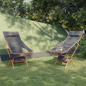 vidaXL Cadeiras campismo dobráveis 2 pcs tecido oxford/alumínio preto