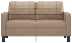 Sofá de 2 lugares 140 cm couro artificial cor cappuccino