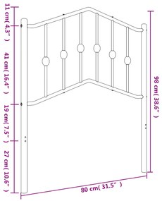 Cabeceira de cama 75 cm metal branco