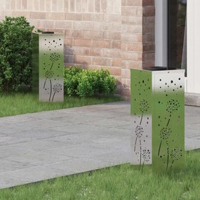 vidaXL Luz Solar LED de Caminho 2 pcs Prateado Aço inoxidável