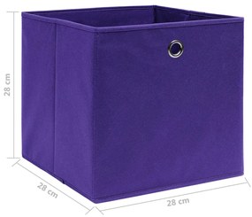 Caixas arrumação 4 pcs 28x28x28 cm tecido-não-tecido roxo