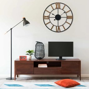 vidaXL Relógio de parede 70 cm metal dourado e preto