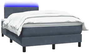 Cama boxspring com colchão 120x220 cm veludo cinzento-escuro