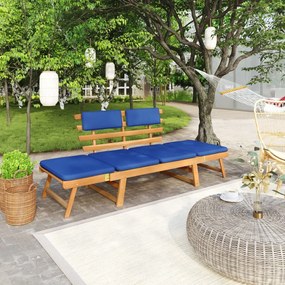 Banco de jardim com almofadões 2-em-1 190 cm acácia maciça
