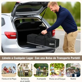 Tenda Pop Up, Jardim, Festas, eventos 360 x 220 x 240-270 cm com Bolsa de Transporte 9 Estacas 4 Cordas de Vento Bege