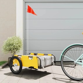 vidaXL Reboque de bicicleta tecido oxford/ferro amarelo