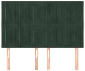 Cabeceira de cama 4 pcs veludo 72x5x78/88 cm verde-escuro