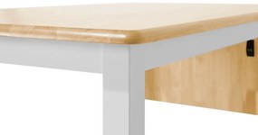 Mesa de refeição extensível em madeira clara e pés brancos 120/160 x 75 cm LOUISIANA Beliani