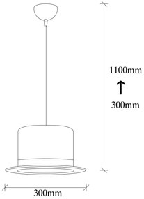 Candeeiro de Teto Fotr Sivani – Preto e Branco – 30 cm de Diâmetro, 11