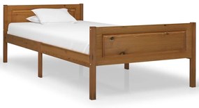 Estrutura de cama 90x200 cm pinho maciço castanho mel