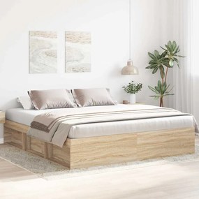 Estrutura de cama super king size 180x200 cm carvalho sonoma