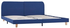 Estrutura de cama sem colchão 150x200 cm tecido azul
