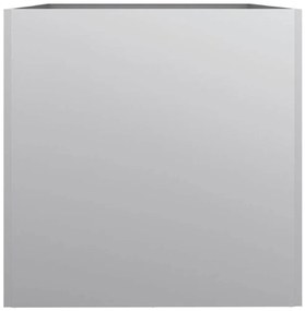 Vaso/floreira 62x40x39 cm aço galvanizado prateado