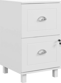 HOMCOM Bloco de Gavetas com 2 Gavetas Fechadura e Barras para Documentos A4 e Carta 40x41,5x67,5 cm Branco | Aosom Portugal