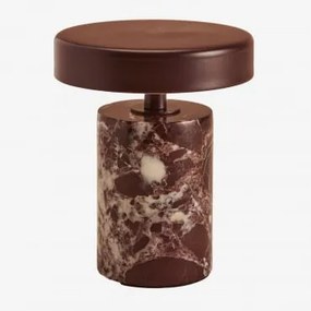 Lâmpada De Mesa Led Sem Fios Para Exterior Em Ferro E Pedra Natural Isasia Mármore Vinho Tinto - Sklum