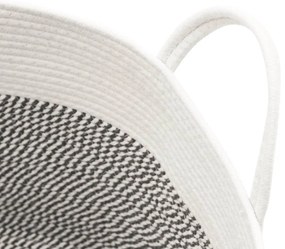 Cesto de arrumação Ø38x46 cm algodão cinzento e branco