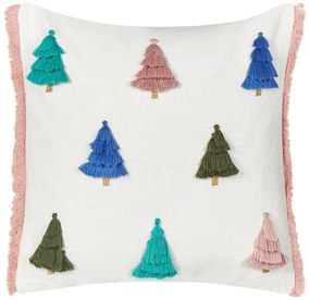 Almofada decorativa com padrão natalício em algodão multicolor 45 x 45 cm SKIMMIA Beliani