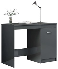 vidaXL Secretária 100x50x76 cm contraplacado cinzento brilhante